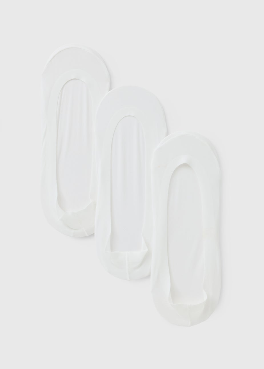 3 Pack White Seamless Footsie Socks