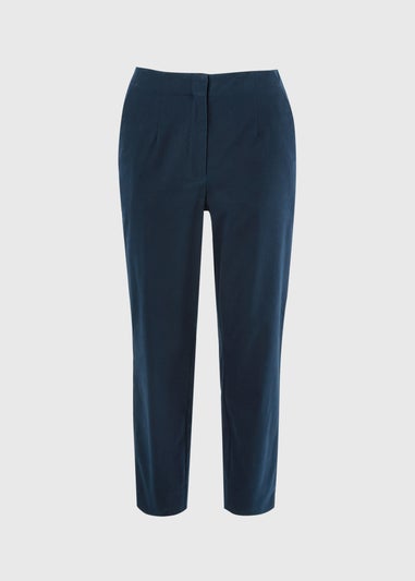 Et Vous Navy Ankle Grazer Slim Fit Trousers