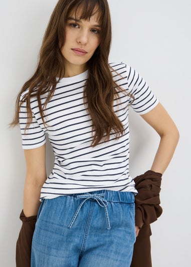 Black Stripe Fitted T-Shirt