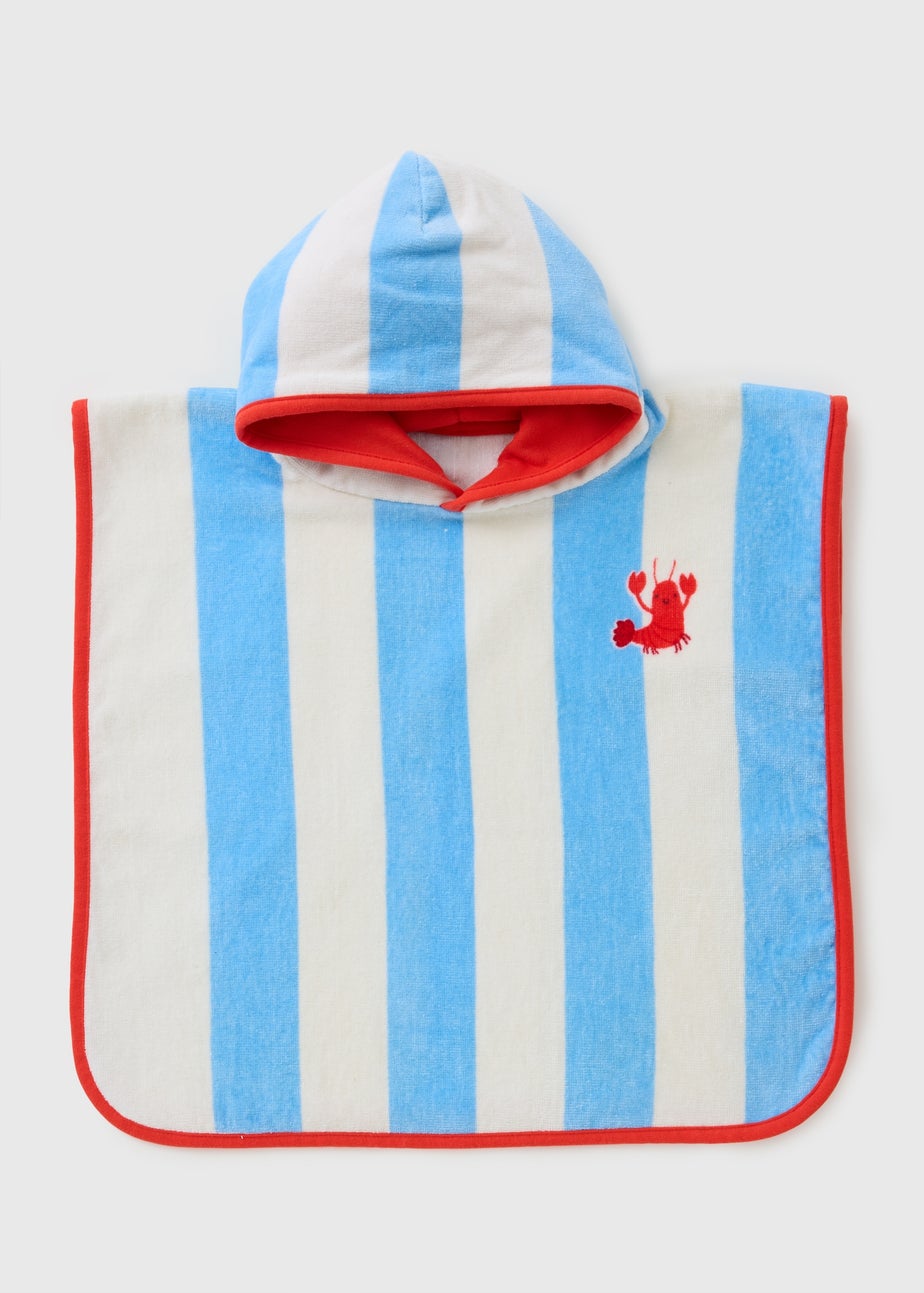 Kids Blue Stripe Lobster Poncho