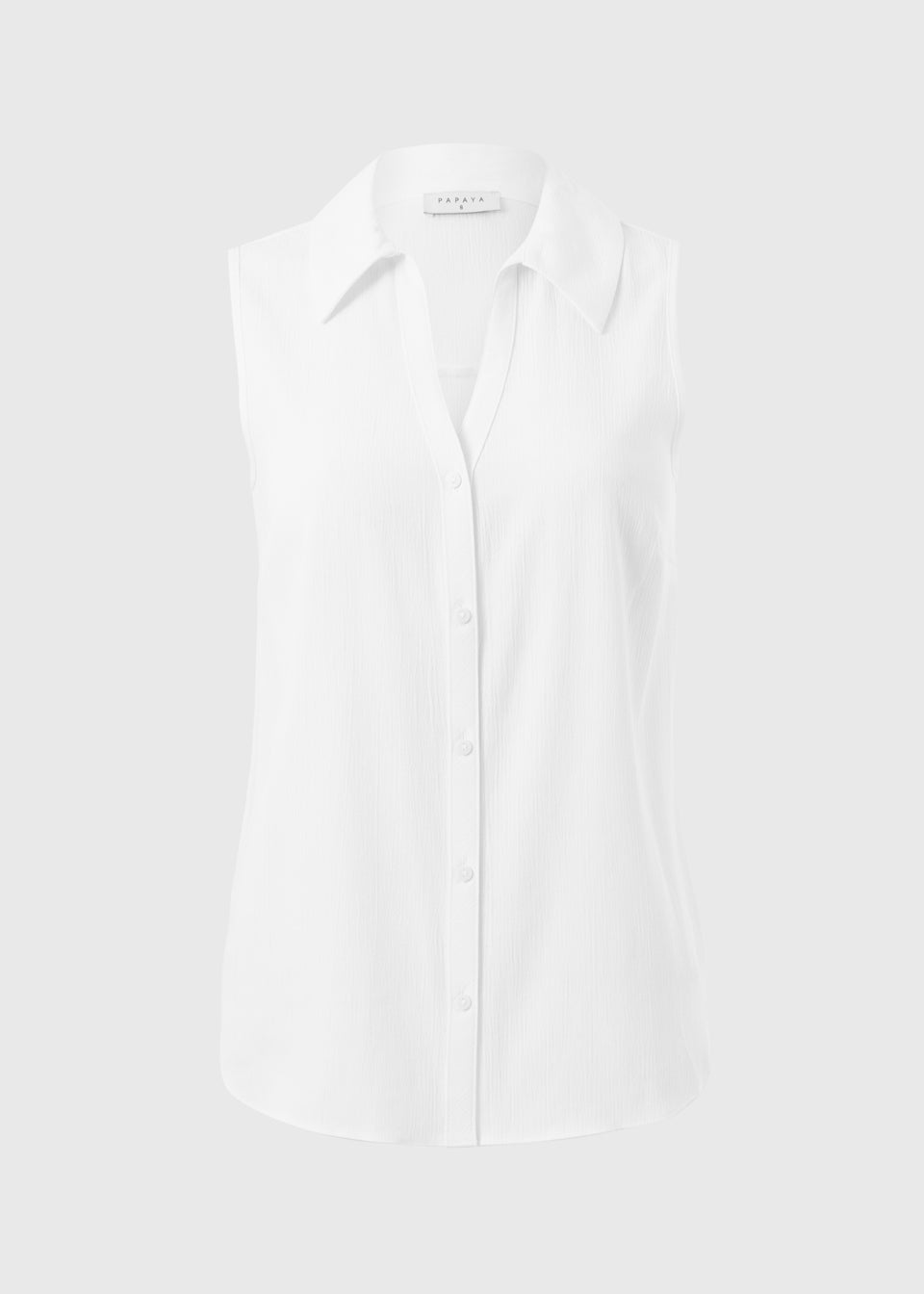 Papaya Petite White Sleeveless Clipper Shirt