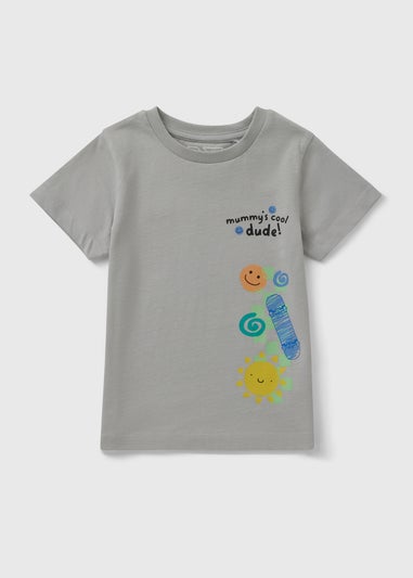 Boys Grey Mummy's Cool Dude T-Shirt (1-7yrs)