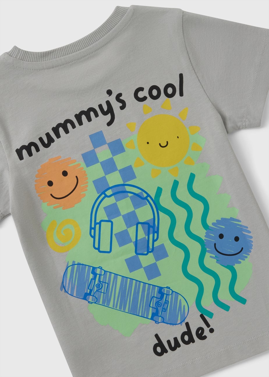 Boys Grey Mummy's Cool Dude T-Shirt (1-7yrs)
