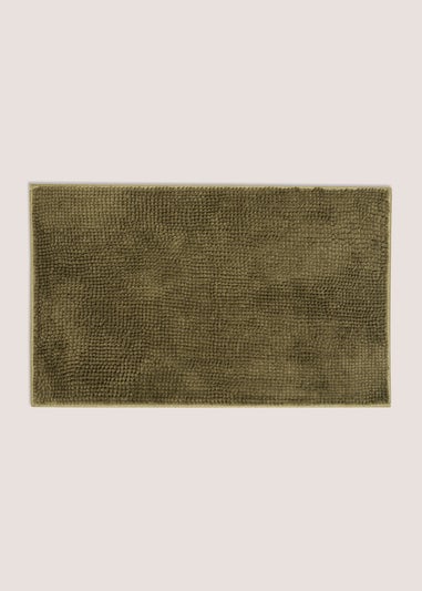 Dark Green Chenille Bath Mat
