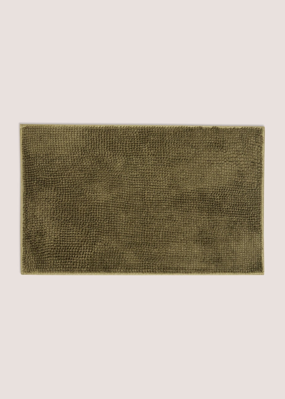 Dark Green Chenille Bath Mat