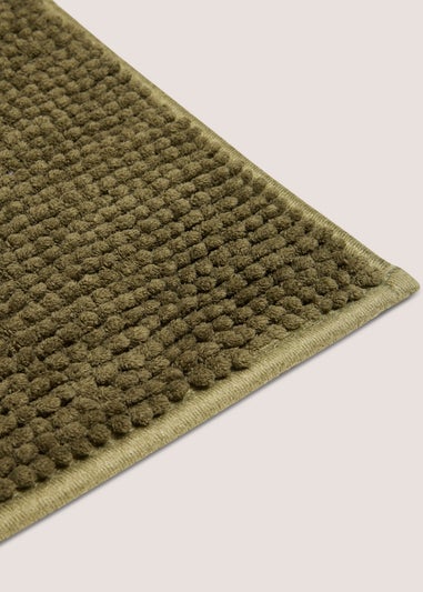 Dark Green Chenille Bath Mat