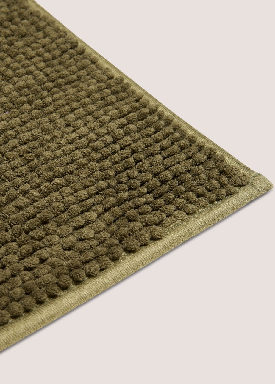 Dark Green Chenille Bath Mat