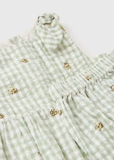 Baby Green Gingham Bee Top & Short Set (Newborn-23mths)