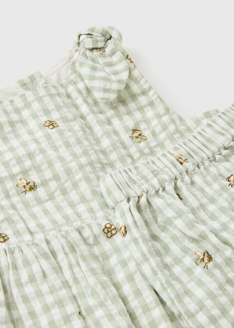 Baby Green Gingham Bee Top & Short Set (Newborn-23mths)