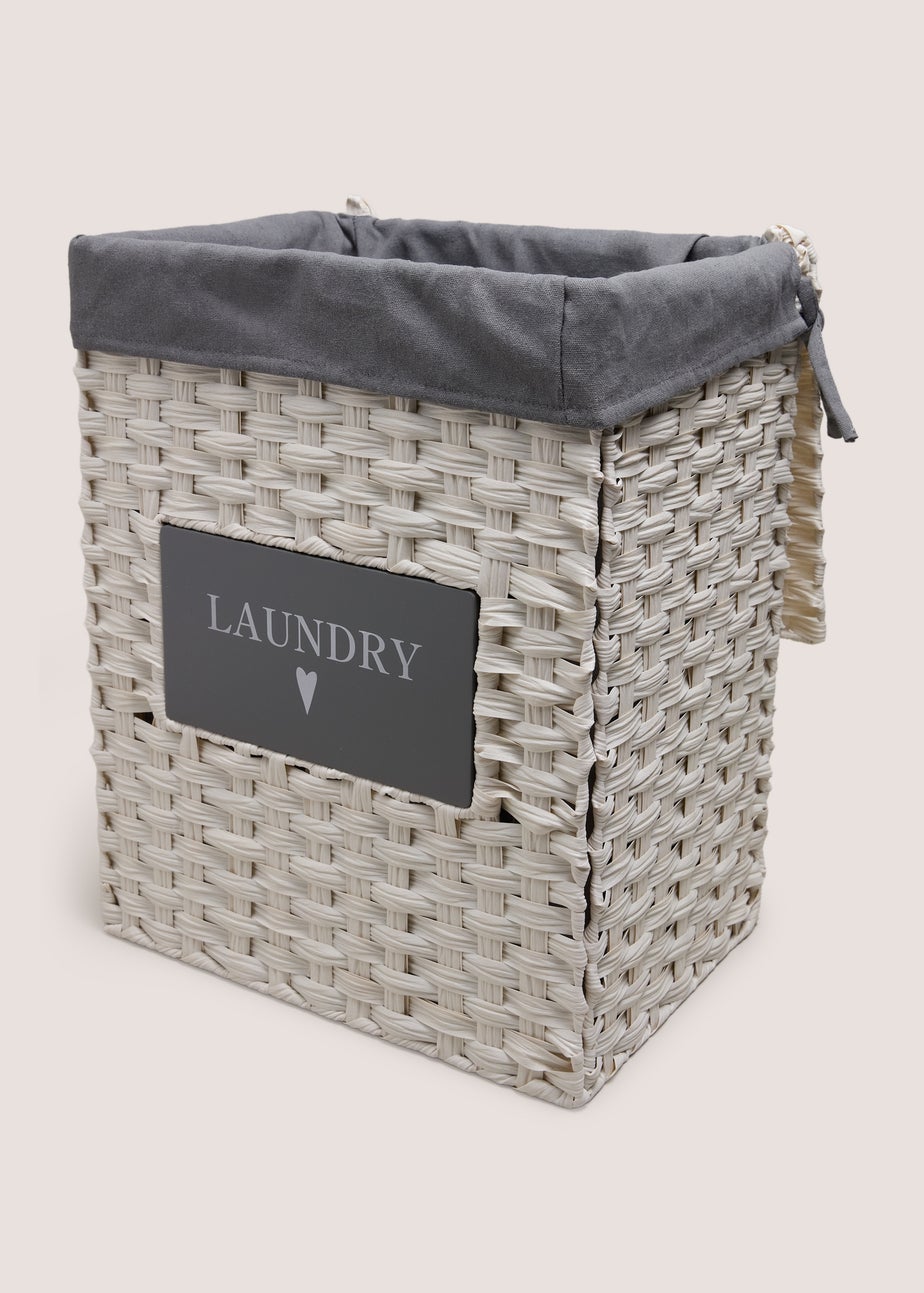 White Wicker Laundry Basket