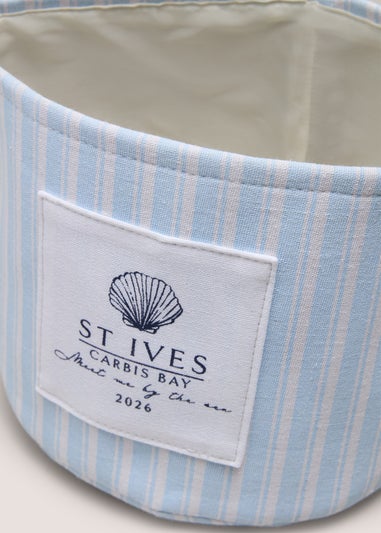Blue St Ives Stripe Storage Basket
