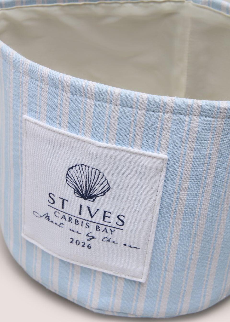 Blue St Ives Stripe Storage Basket