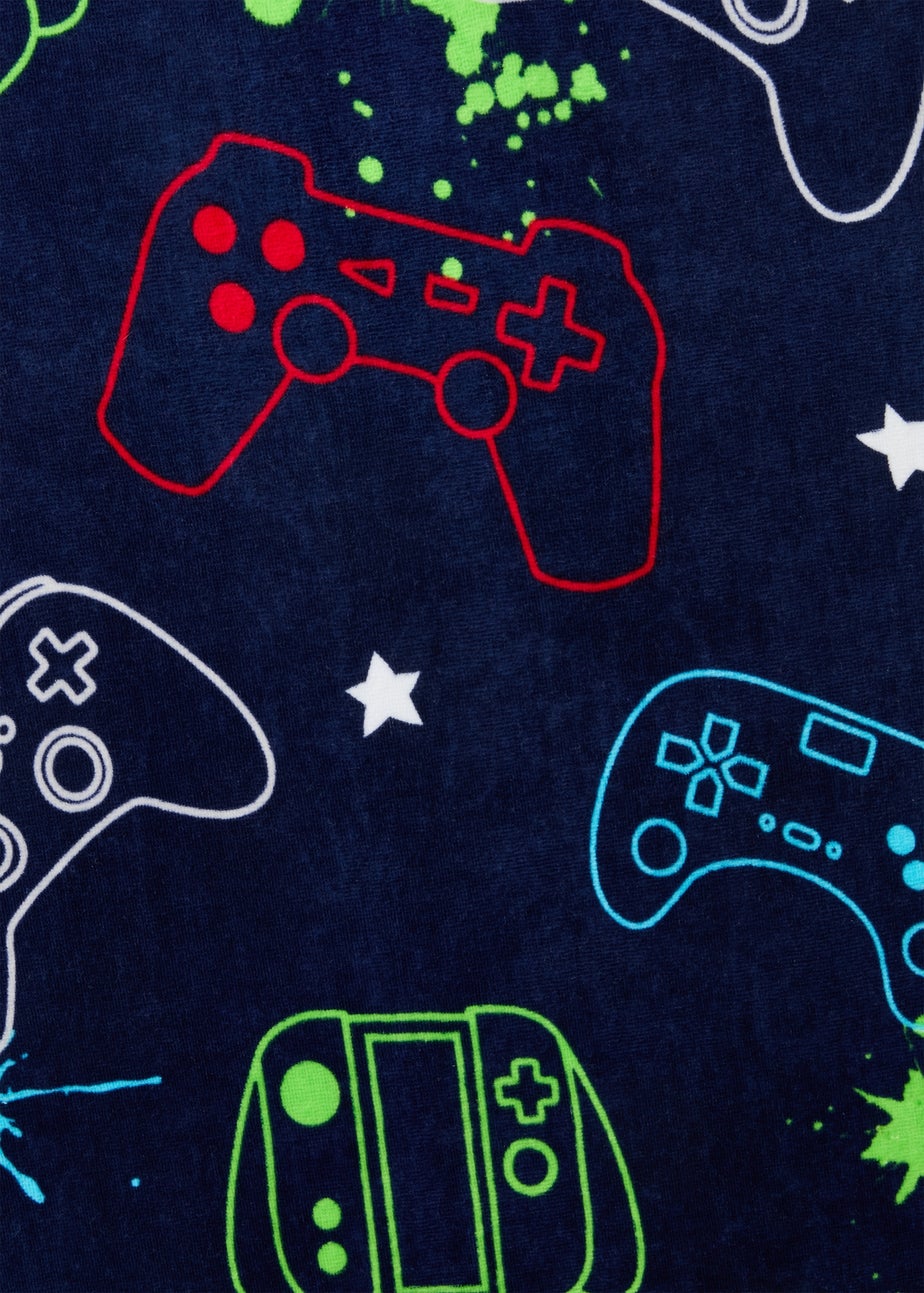 Kids Navy Gamer Beach Towel