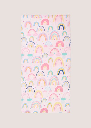 Kids Pink Rainbow Beach Towel