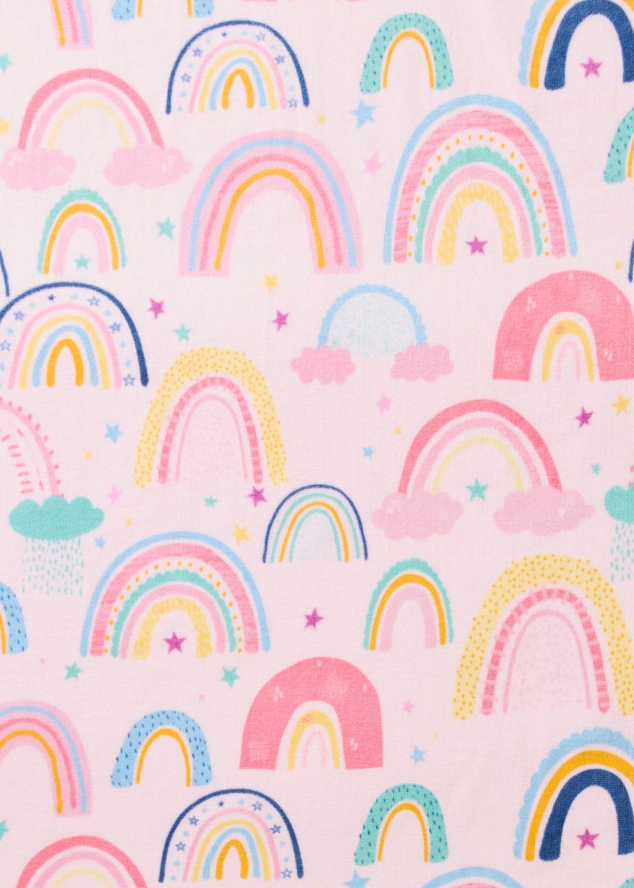 Kids Pink Rainbow Beach Towel