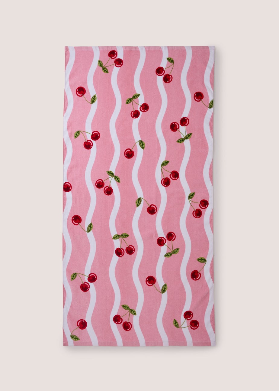 Pink Cherry Beach Towel