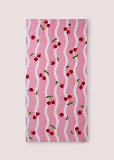 Pink Cherry Beach Towel