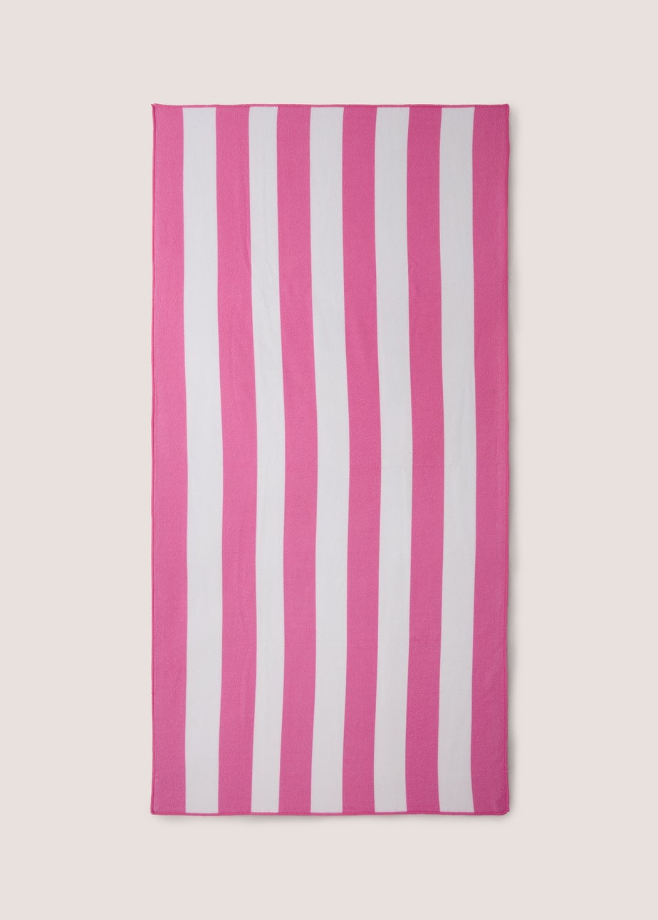Pink Stripe Beach Towel