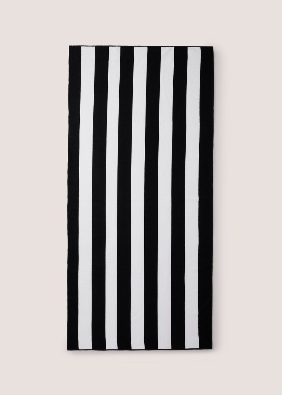 Black Stripe Beach Towel