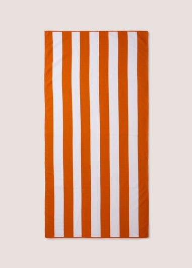 Orange Stripe Beach Towel