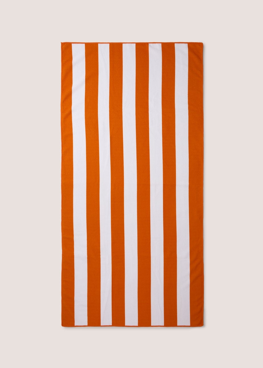Orange Stripe Beach Towel