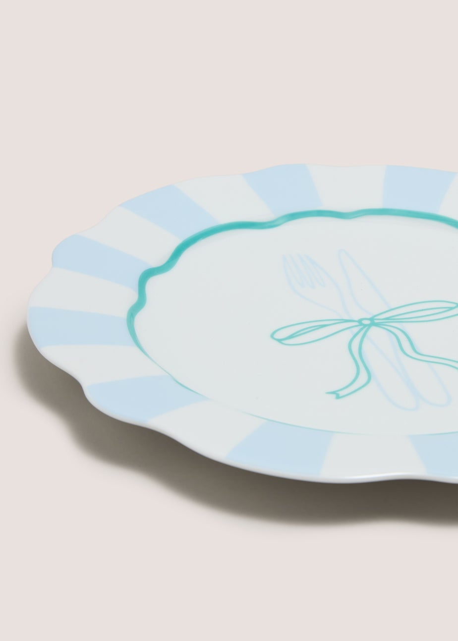 Blue Bow Dinner Plate