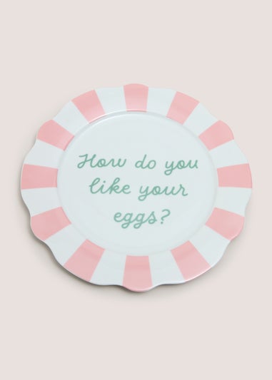 Pink Breakfast Slogan Dinner Plate