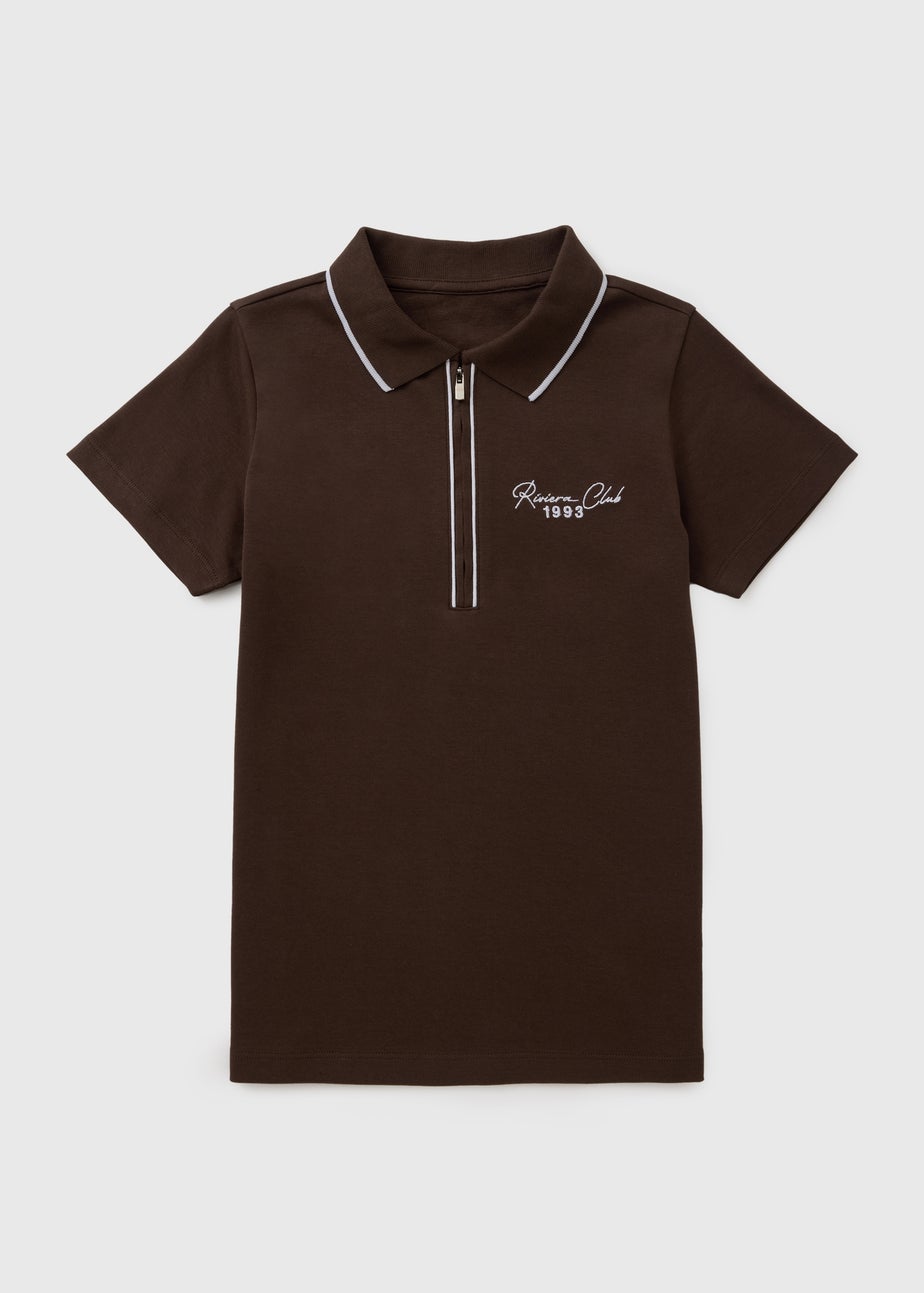 Boys Brown Riviera Club Polo Shirt (7-15 Years)