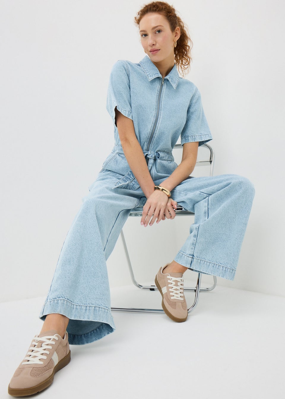 Light Wash Denim Boiler Suit