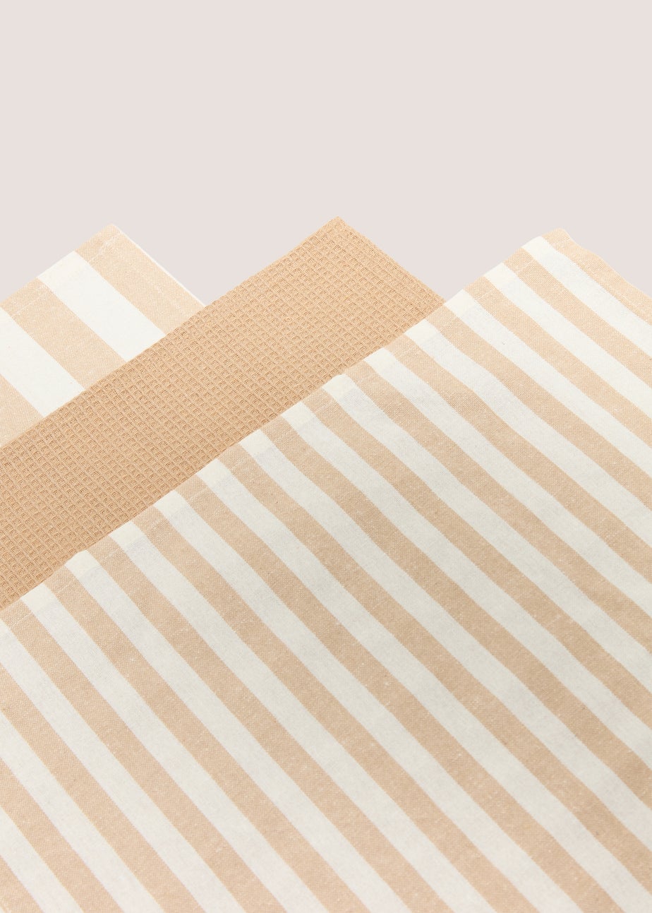 3 Pack Natural Striped Tea Towels