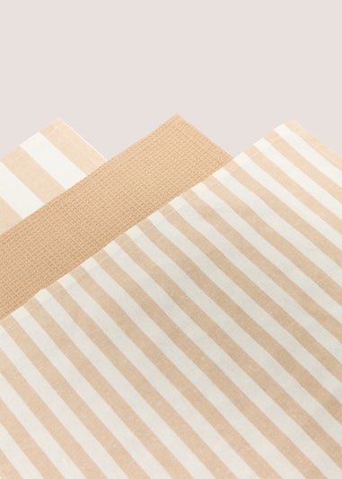 3 Pack Natural Striped Tea Towels