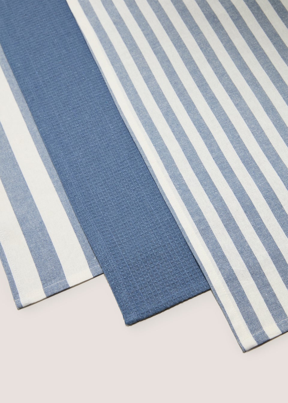 3 Pack Blue Striped Tea Towels