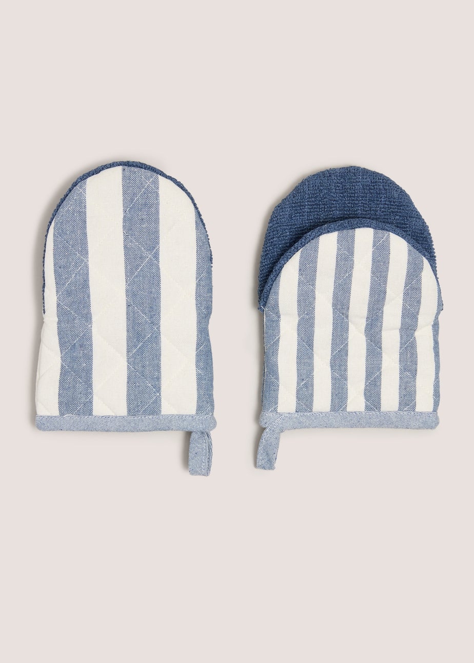 Blue Striped Mini Mitts