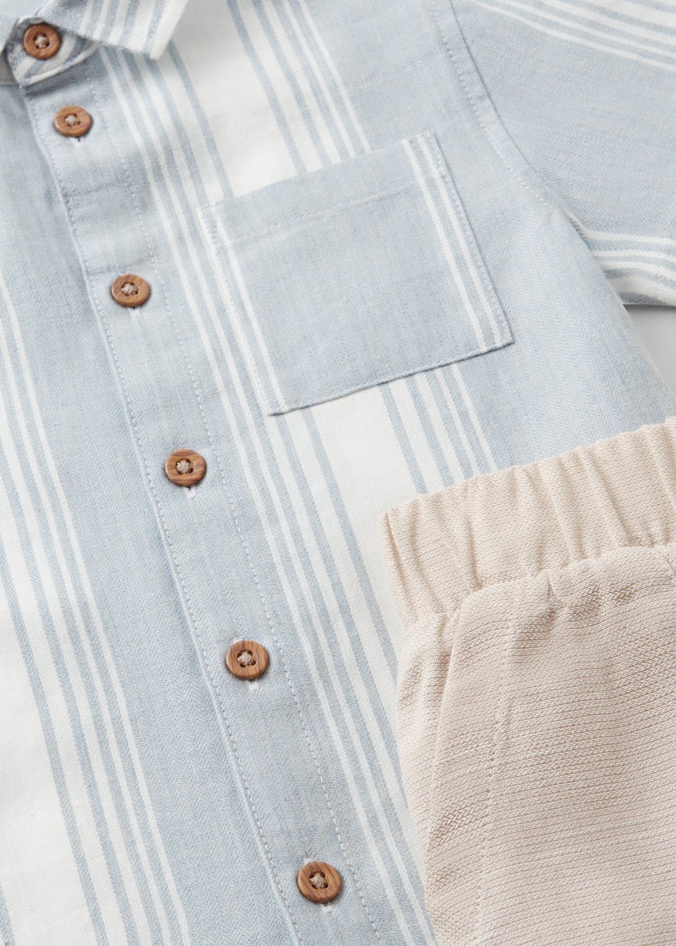 Boys Blue Stripe Shirt & Trouser Set (1-7yrs)