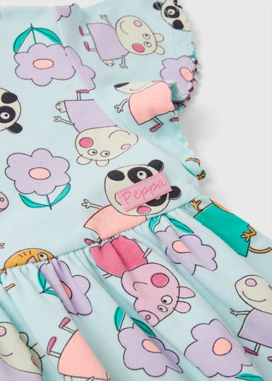 Peppa Pig Girls Blue Frill Jersey Dress (1-5yrs)