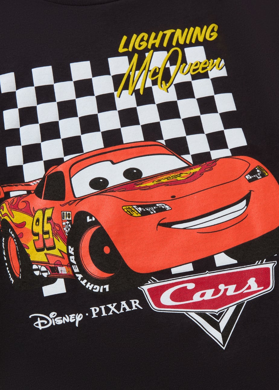 Cars Boys Black Checkerboard T-Shirt (3-8yrs)