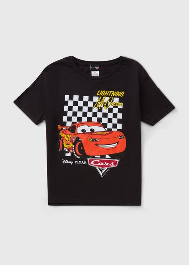 Cars Boys Black Checkerboard T-Shirt (3-8yrs)