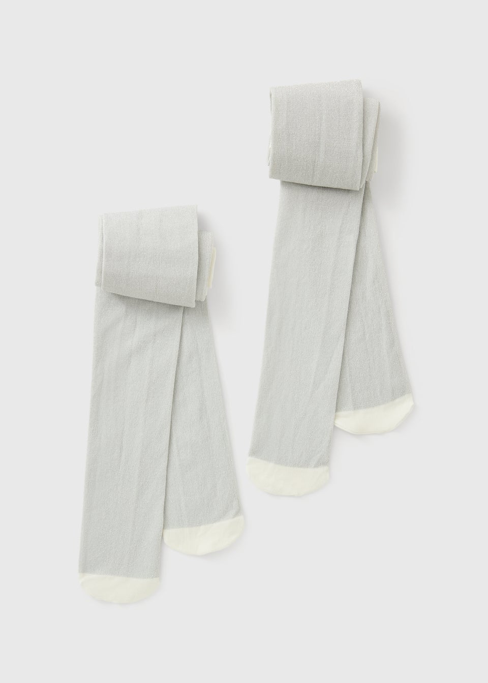 2 Pack Girls Silver Tights (4-13yrs)