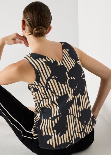 Et Vous Navy Floral Satin Co Ord Vest Top