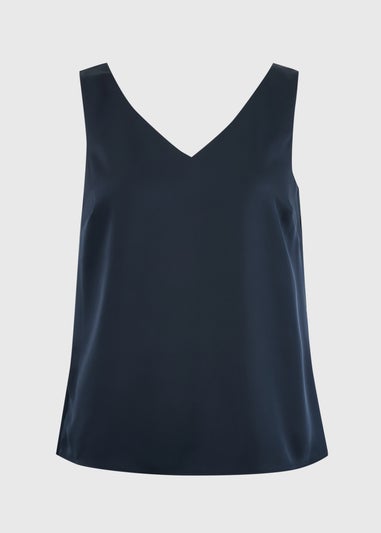 Et Vous Navy Satin Vest Top