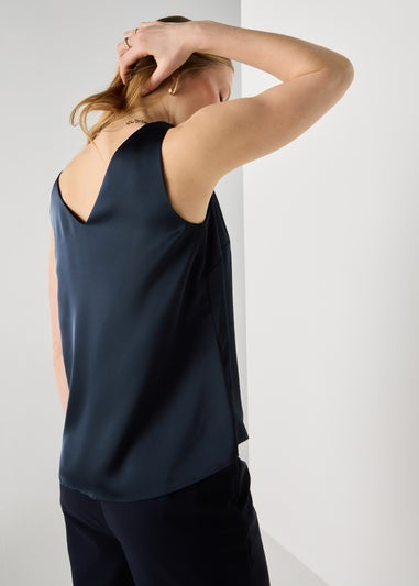 Et Vous Navy Satin Vest Top