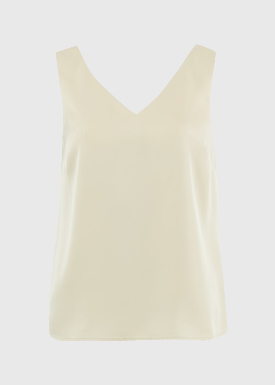 Et Vous Cream Satin Vest Top
