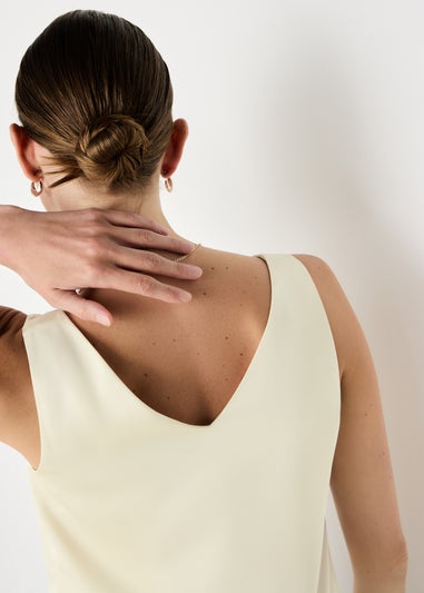 Et Vous Cream Satin Vest Top