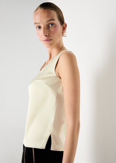 Et Vous Cream Satin Vest Top