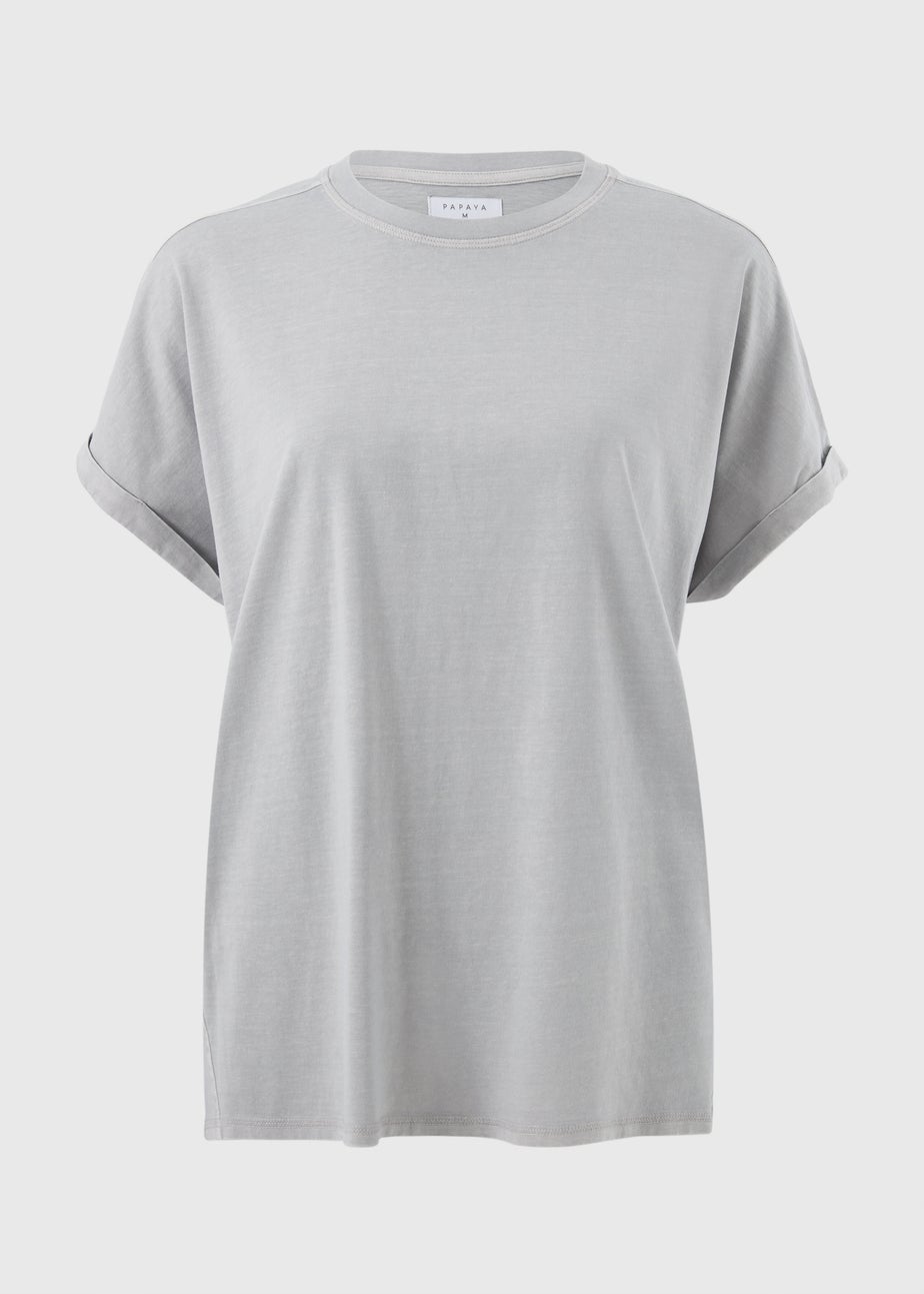 Blue Acid Wash Longline T-Shirt