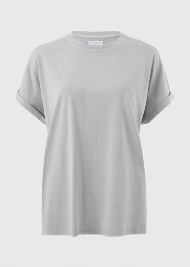 Blue Acid Wash Longline T-Shirt