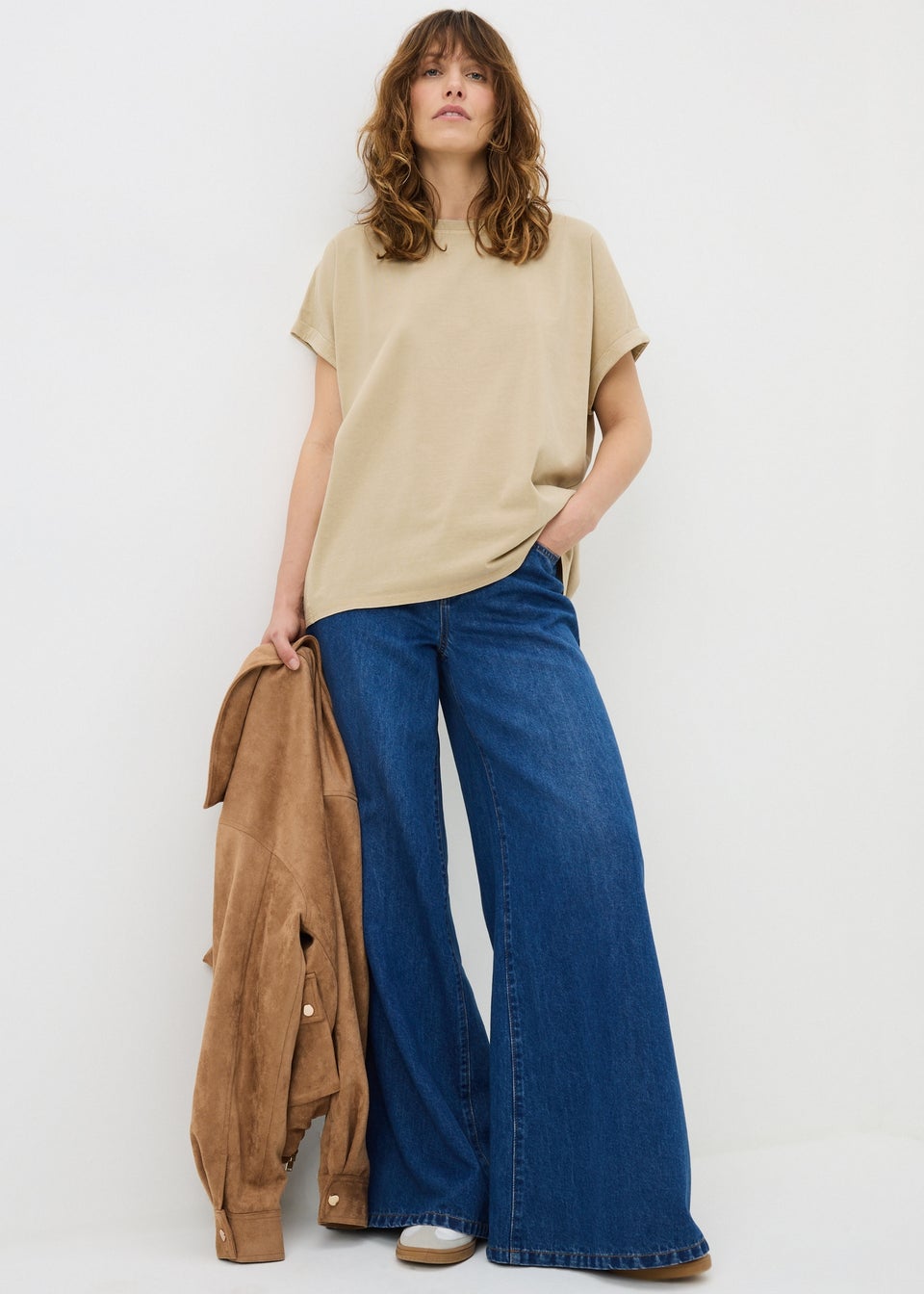 Green Acid Wash Longline T-Shirt