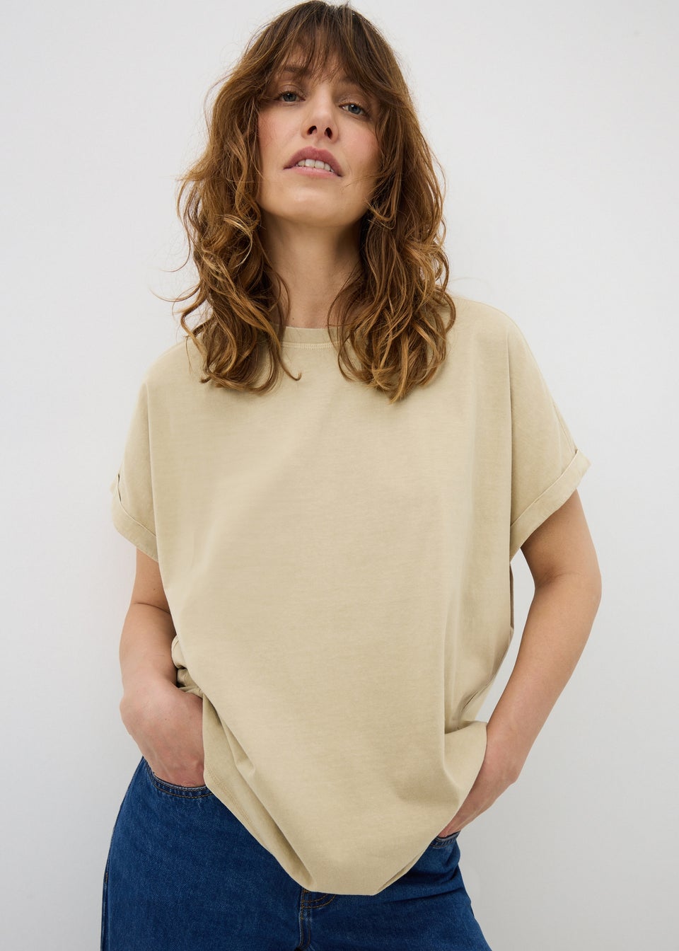 Green Acid Wash Longline T-Shirt