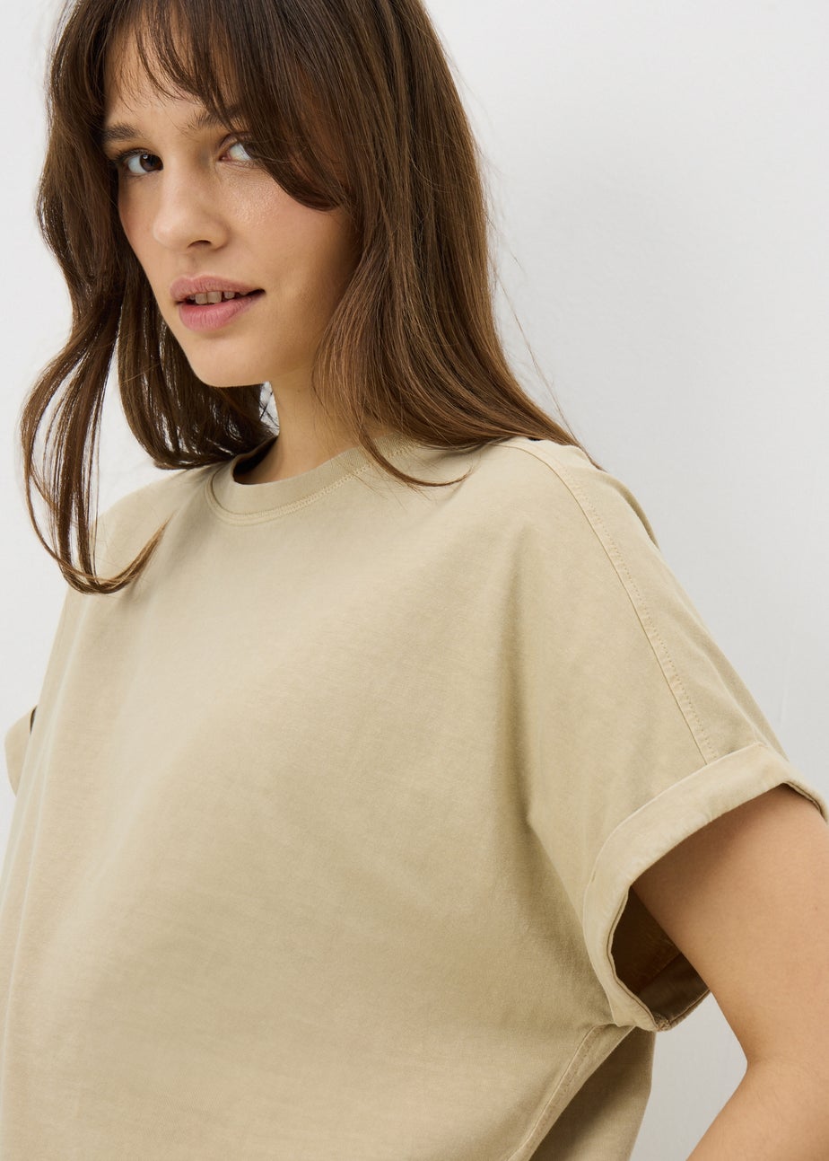 Green Acid Wash Longline T-Shirt