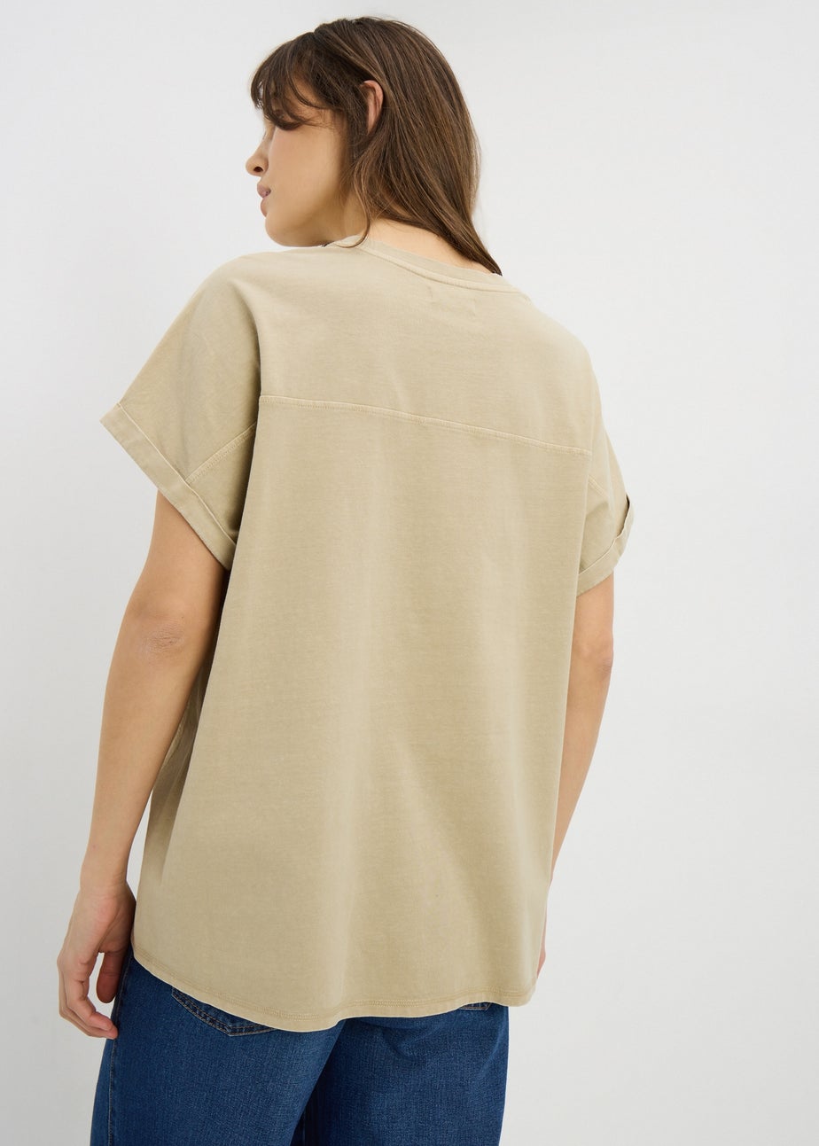 Green Acid Wash Longline T-Shirt